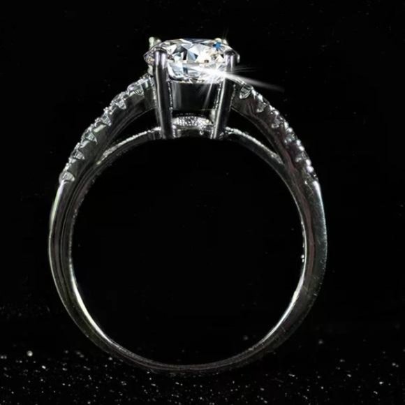 925 Sterling silver diamond engagement ring - Picture 5 of 6